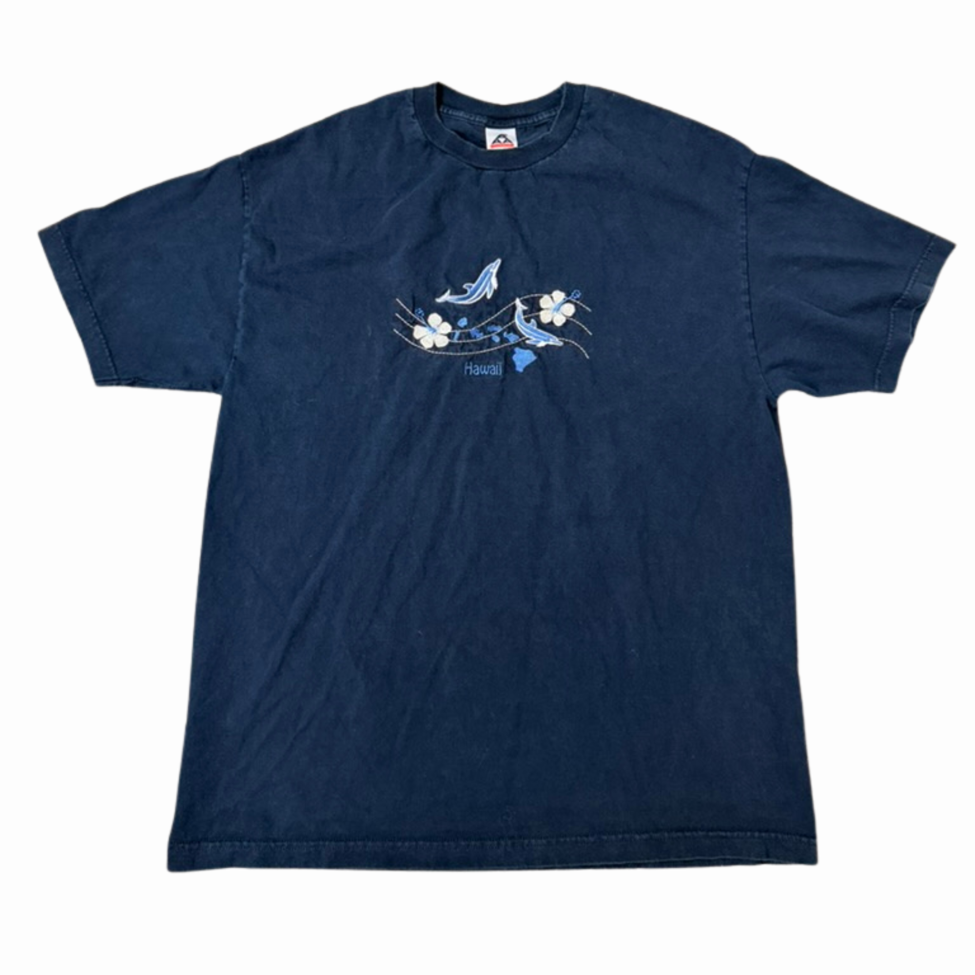 Faded Hawaii Floral Navy Tee-XL