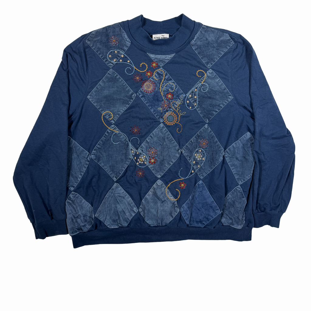 Alfred Dunner Floral Patchwork Crewneck-XL