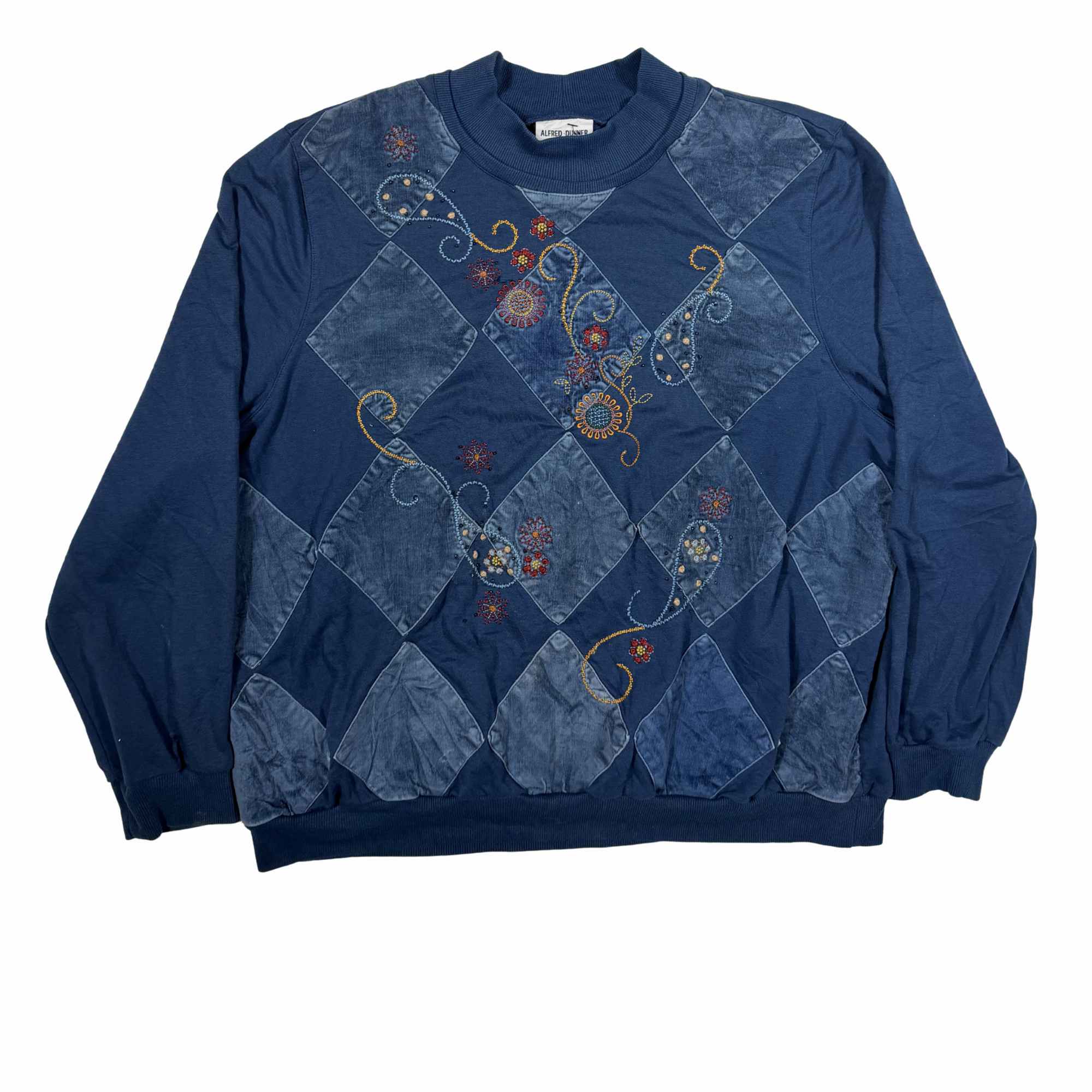 Alfred Dunner Floral Patchwork Crewneck-XL