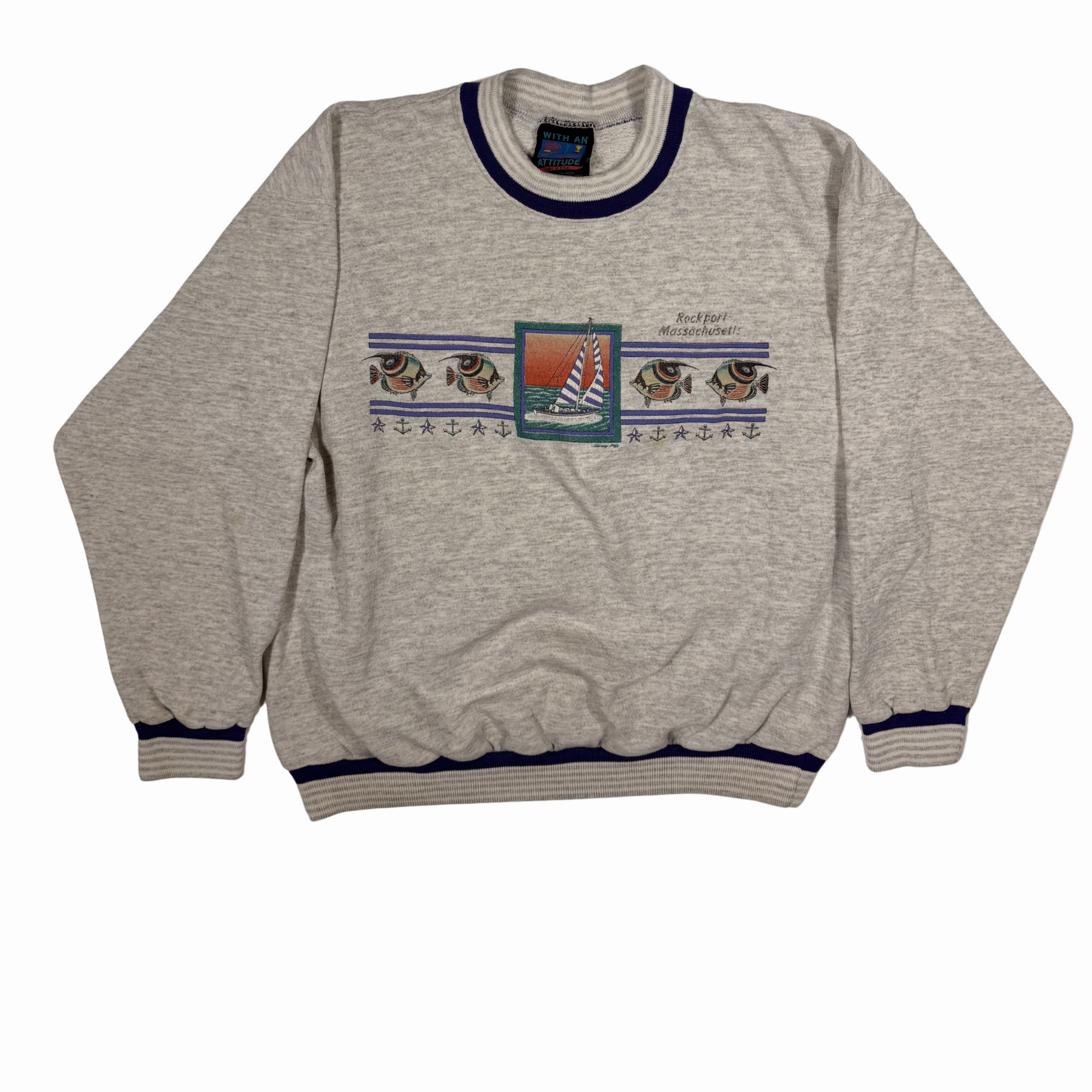 Rockport Massachusetts Sailboat Crewneck-L