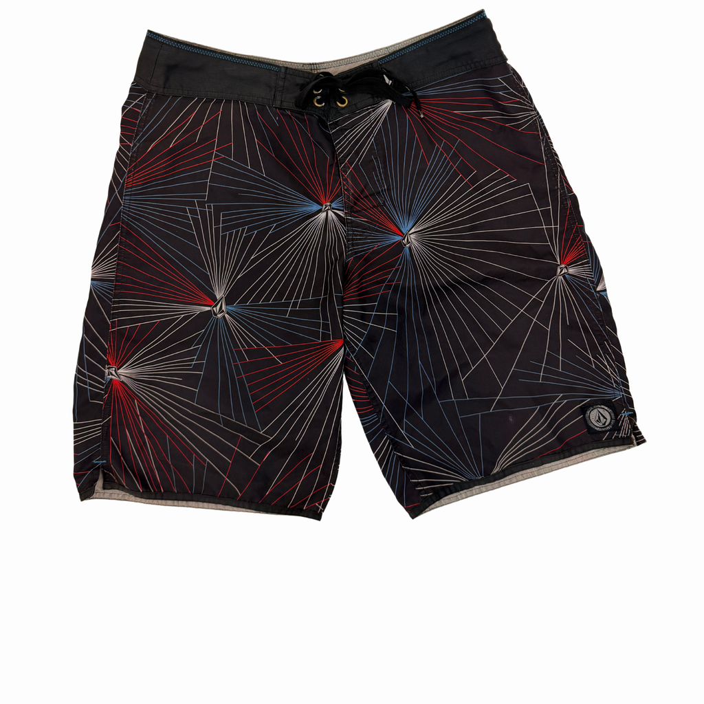 Volcom Black Geometric Print Boardshorts-34