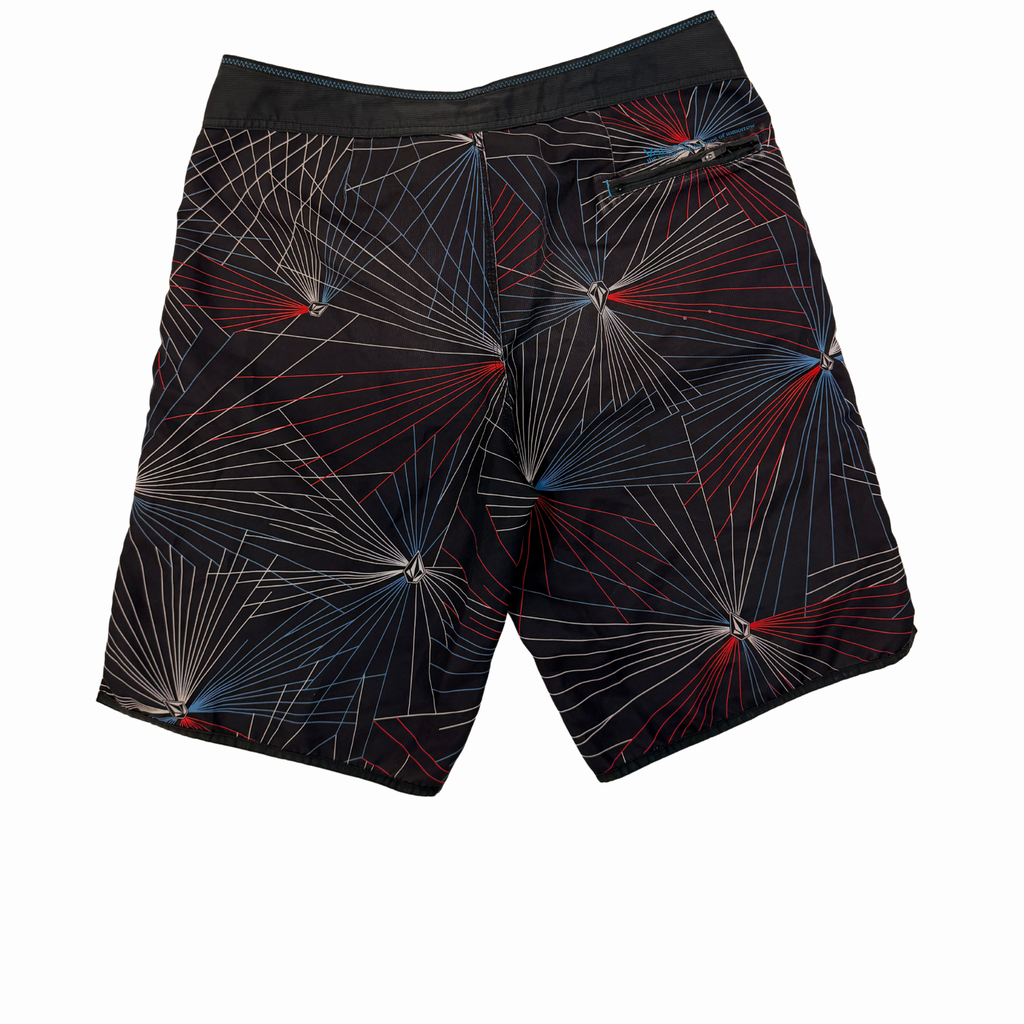 Volcom Black Geometric Print Boardshorts-34