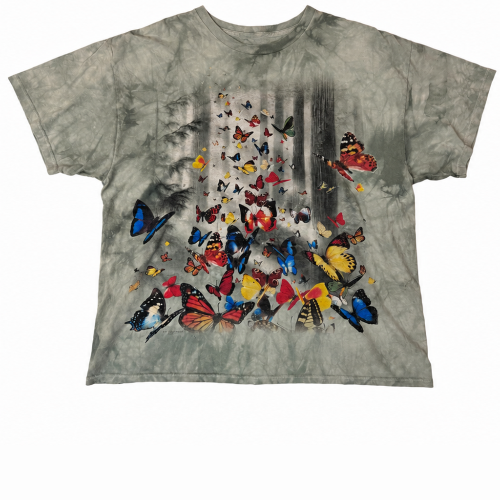 Butterfly Forest Tie-Dye Graphic Tee-2XL