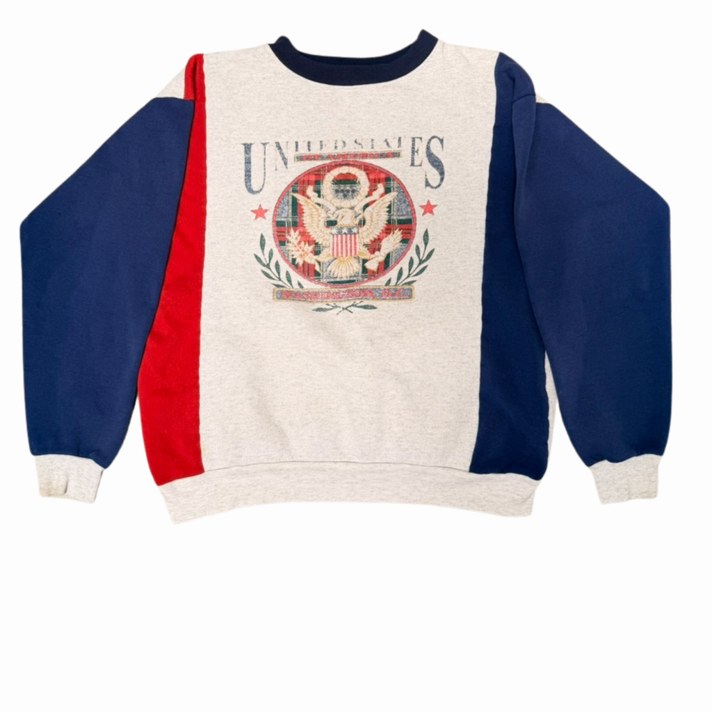 USA Eagle Color Block Crewneck-XL